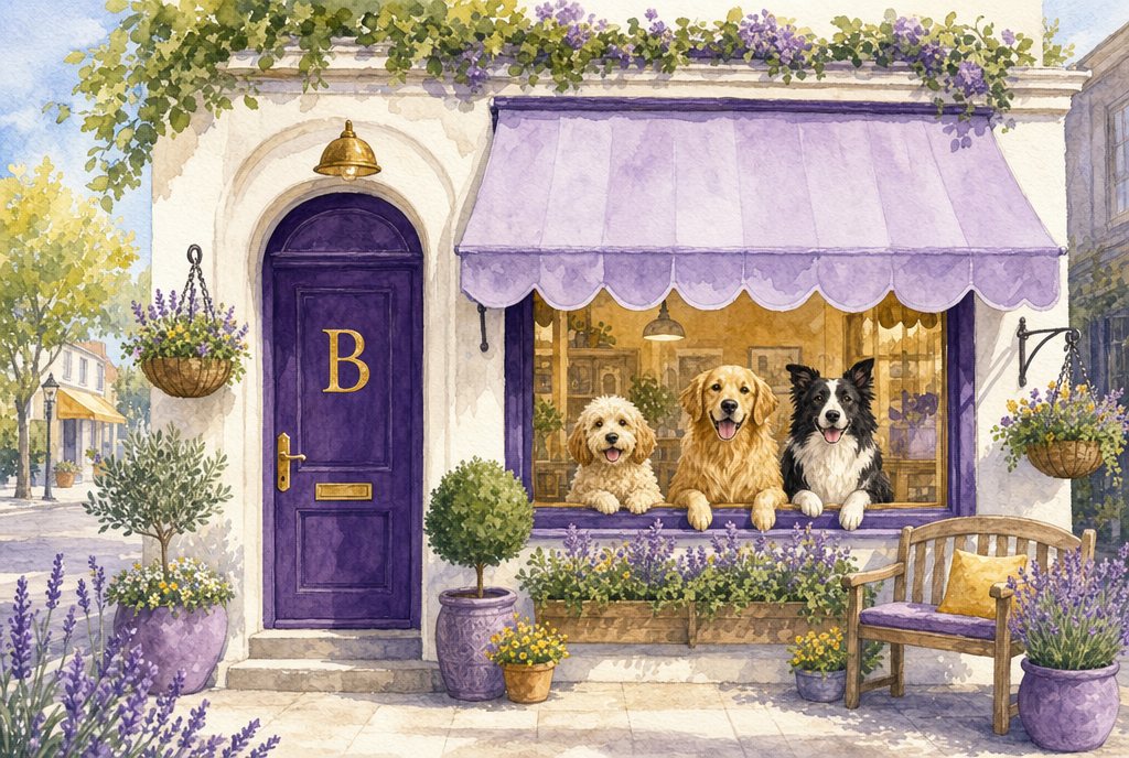 Illustration of the Shiny Paws storefront